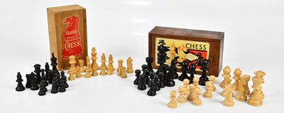 Lot 705 - STAUNTON; a boxwood chess set and a further...
