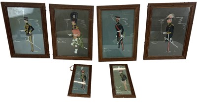 Lot 278 - A set of four military watercolours,...