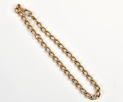 Lot 388 - An 15ct yellow gold curb link necklace, length...
