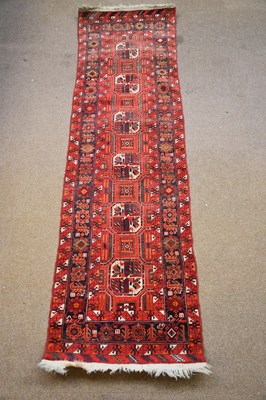 Lot 1211 - A Caucasian hand woven wool runner, worked...