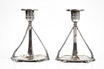 Lot 2650 - WMF; a pair of Secessionist silver plated...