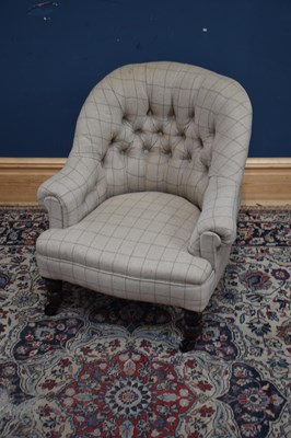 Lot 1056 - A late Victorian nursing chair, upholstered in...