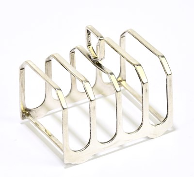 Lot 2547 - ELKINGTON & CO; a hallmarked silver toast rack,...