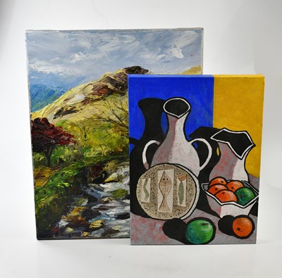 Lot 1708 - CLARE QING HILSON; oil on canvas, river scene...