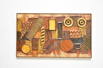 Lot 2668 - DUVAL (1970s); oil on resin base, abstract...