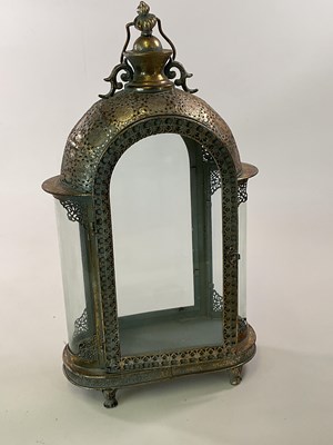 Lot 591 - A decorative lantern in distressed grey and...