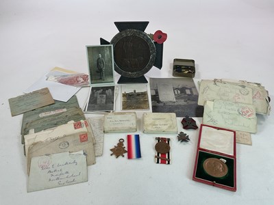 Lot 12 - MILITARY INTEREST; medals, rememberance plaque...