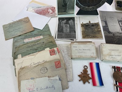 Lot 12 - MILITARY INTEREST; medals, rememberance plaque...