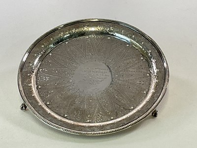 Lot 1022 - BARNARDS; a Victorian hallmarked silver salver...