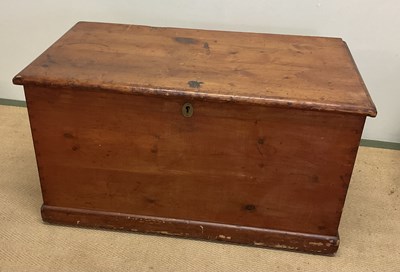 Lot 647 - A late Victorian rectangular pine blanket box,...
