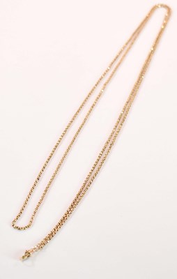 Lot 1163 - A 9ct yellow gold long guard, length 150cm,...