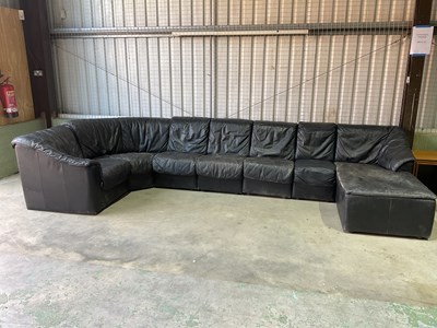 Lot 602 - A mid 20th century 1970s Danish black leather...