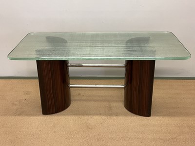 Lot 597 - A mid 20th century Danish zebra wood and glass...