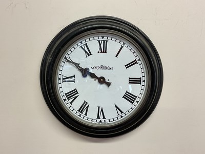 Lot 1335 - SYNCHRONOME; a metal and glazed wall clock...