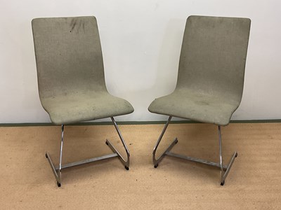 Lot 688 - PIEFF, a pair of 1970s chrome and upholstered...