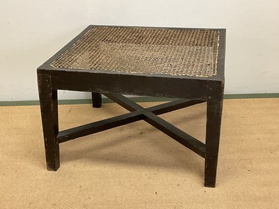 Lot 667 - A 19th century square ebonised table with...