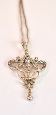 Lot 1197 - An Edwardian Belle Epoque white metal diamond...