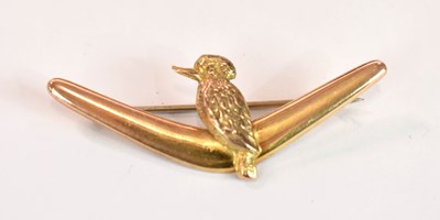 Lot 1200 - An Australian yellow metal brooch modelled as...