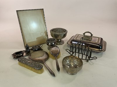 Lot 1037 - A collection of silver and plated items...