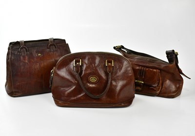 Lot 764 - THE BRIDGE; three brown leather vintage...