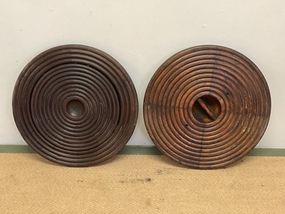Lot 566 - Two stained beech pre war pattern moulds for...