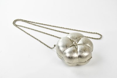 Lot 785 - HARRODS; a textured silver tone evening bag in...