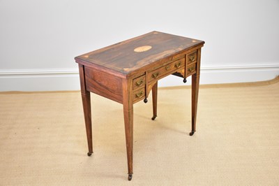 Lot 1009 - An Edwardian inlaid rosewood fold-over card...