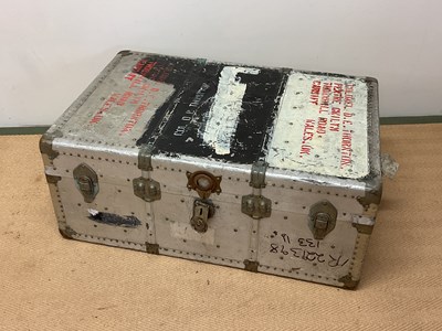 Lot 629 - Aluminium travelling trunk with rivet...