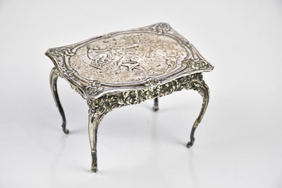 Lot 2168 - A Dutch hallmarked silver miniature table,...
