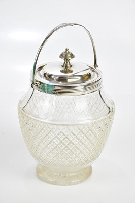 Lot 2452 - A George V hallmarked silver mounted cut glass...