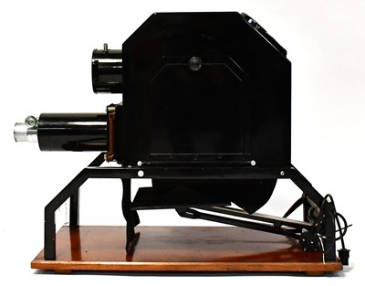 Lot 850 - An epidiascope projector mounted on a wooden...