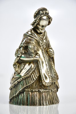 Lot 2050 - A 19th century electroplated novelty bell,...