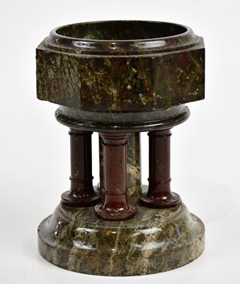 Lot 1298 - A late Victorian Cornish serpentine font,...