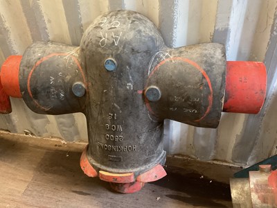 Lot 584 - A wooden casting pattern for brass valves,...