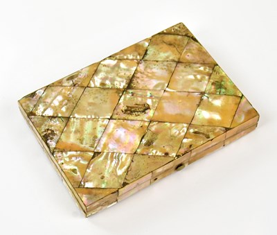 Lot 698 - A late 19th century mother of pearl card case,...