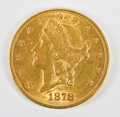 Lot 2534 - A United States of America $20 gold coin, 1878,...