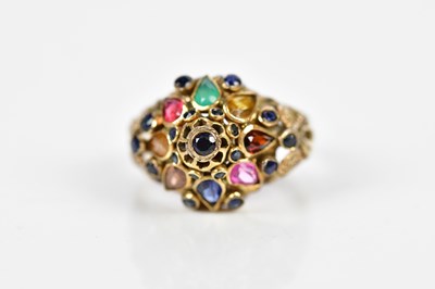 Lot 256 - A yellow metal gem set Thai Princess Herman...