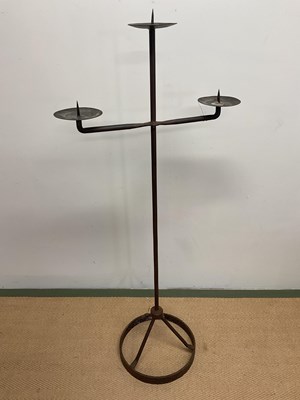 Lot 440 - An Arts and Crafts style wrought iron floor...