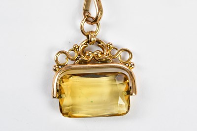 Lot 329 - A 9ct rose gold double Albert chain with...