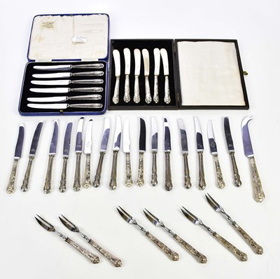 Lot 2351 - Two cased sets of six hallmarked silver...