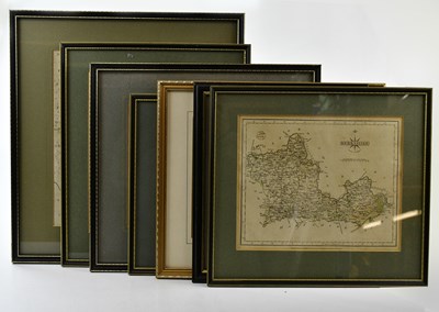 Lot 1584 - Ten hand tinted maps, including Herefordshire,...