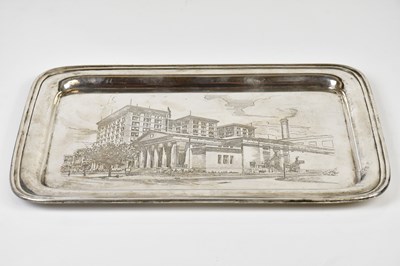 Lot 2031 - A sterling silver rectangular tray with...