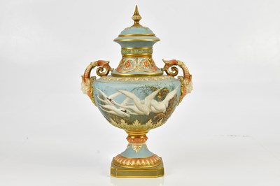Lot 2180 - CHARLES BALDWYN FOR ROYAL WORCESTER; a twin...