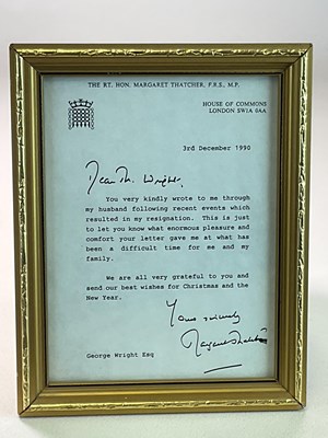 Lot 341 - MARGARET THATCHER; a signed typed letter from...