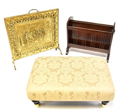 Lot 19 - A reproduction upholstered top footstool to...