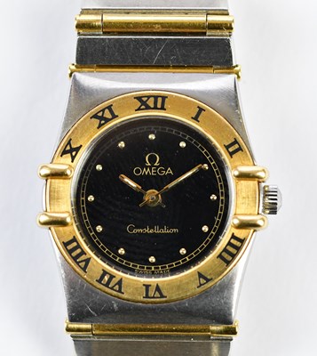 Lot 605 - OMEGA; a lady's Constellation bimetallic...