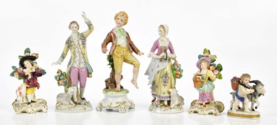 Lot 2726 - SITZENDORF; a pair of Continental porcelain...