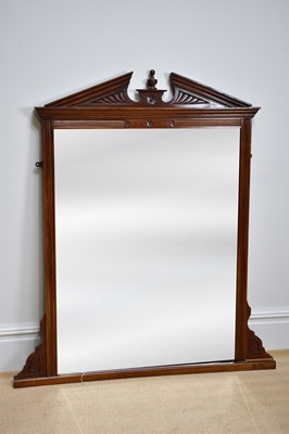 Lot 1071 - An Edwardian mahogany overmantel mirror,...