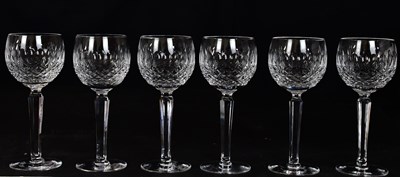 Lot 2632 - WATERFORD; six cut glass hock glasses, height...