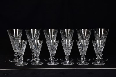 Lot 2621 - WATERFORD; six cut glass conical glasses,...